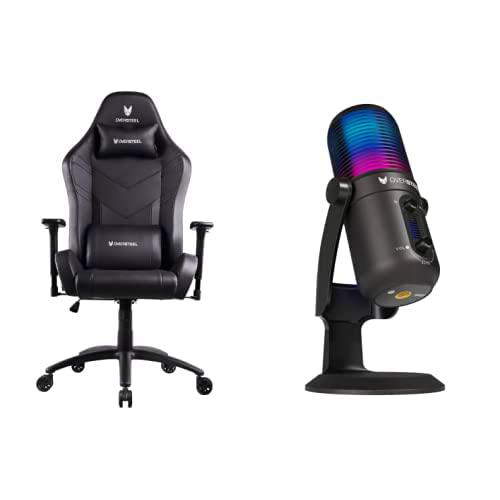 Oversteel - Silla Gaming Profesional Diamond y Micrófono ELINVAR Streaming RGB con Brazo y Soporte incluidos