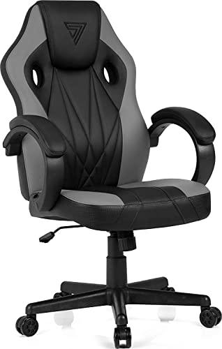 SENSE7 Gaming Prism Oficina Gamer Silla ergonómica Reposabrazos Estructura de Acero de una Pieza Ángulo de inclinación Ajustable Cuero sintético