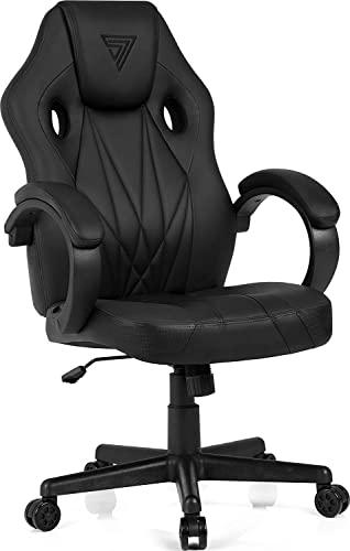 SENSE7 Gaming Prism Oficina Gamer Silla ergonómica Reposabrazos Estructura de Acero de una Pieza Ángulo de inclinación Ajustable Cuero sintético