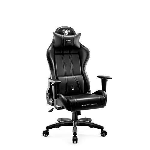 Diablo X-One 2.0 Silla Gaming Gamer Oficina Sillon de Ordenador Reposabrazos Ajustables Cuello/Cojín Lumbar Diseño Ergonómico (Black, Kids (S))