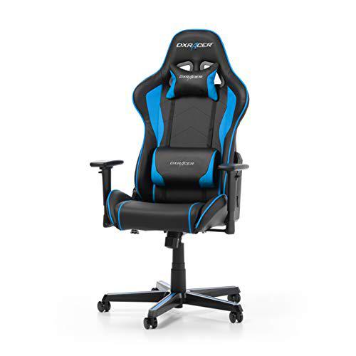 DXRacer Formula F08 Silla Gaming, Piel sintética, Negro/Azul