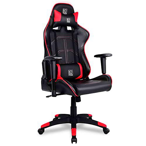 LC Power Silla Gaming, Silla Ergonomica Escritorio Racing Sillon Gamer Profesional Videojuegos PC