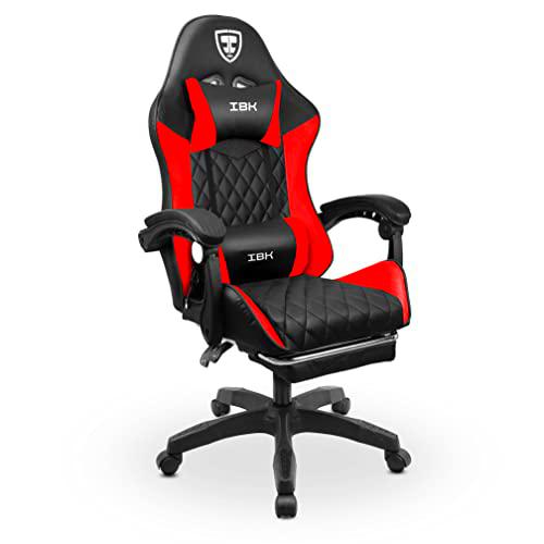 IBK Silla de Gaming ergonómica profesional, piel sintética