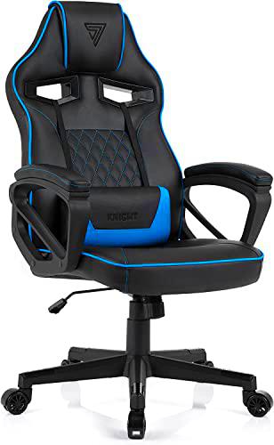 SENSE7 Gaming Knight Oficina Gamer Silla ergonómica Reposabrazos Marco de Acero de una Pieza Ángulo de inclinación Ajustable