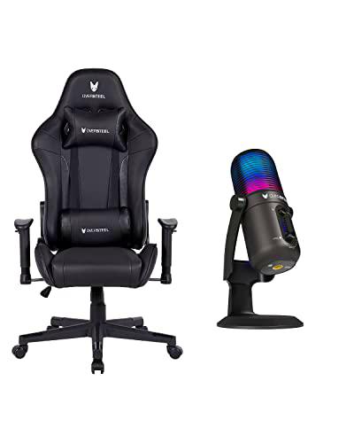 Oversteel - Silla Gaming Profesional ULTIMET y Micrófono ELINVAR Streaming RGB con Brazo y Soporte incluidos