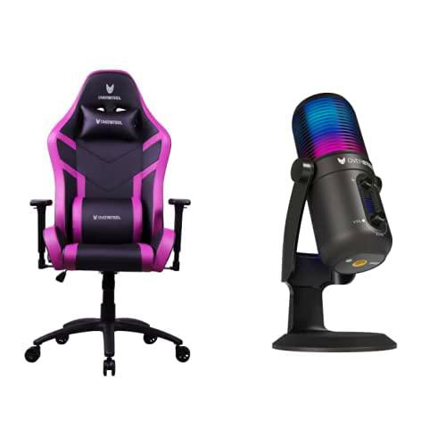 Oversteel - Silla Gaming Profesional Diamond y Micrófono ELINVAR Streaming RGB con Brazo y Soporte incluidos