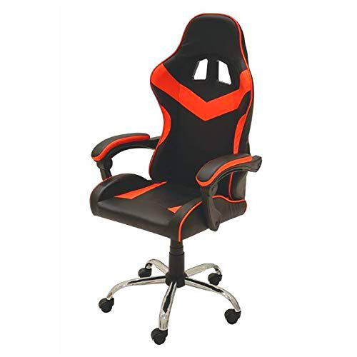 Galileo Casa Silla Gaming con Ruedas roja y Negra, Negro y Rojo