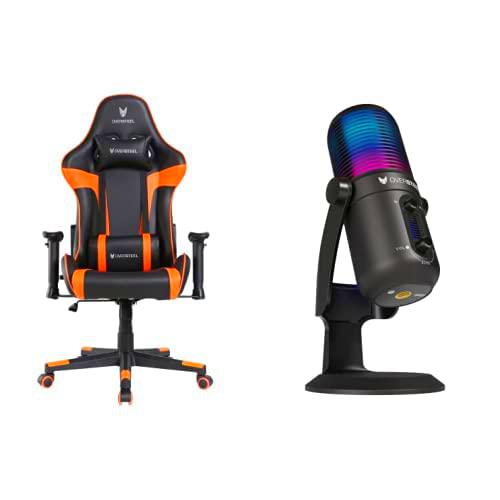 Oversteel - Silla Gaming Profesional ULTIMET y Micrófono ELINVAR Streaming RGB con Brazo y Soporte incluidos