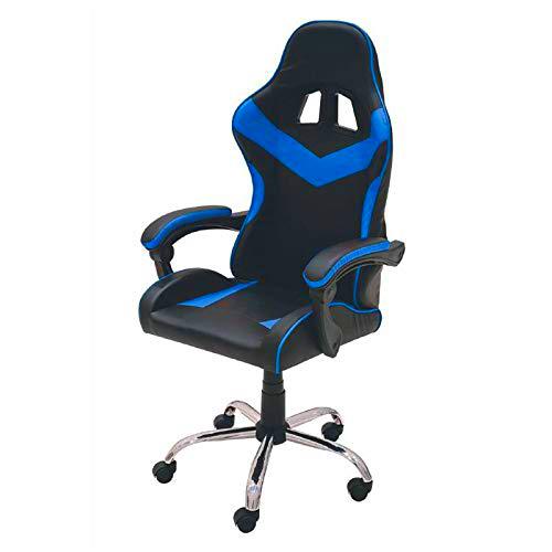 Galileo Casa Silla Gaming con Ruedas Azul y Negro, Medidas: 61 x 56 x 123 cm