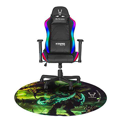 Woxter Stinger Station Elite - Silla Gaming (Racing) con Leds RGB Configurables + Alfombrilla Gaming de Suelo