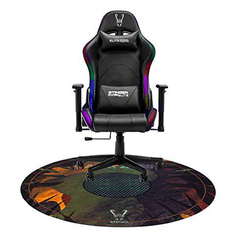 Woxter Stinger Station Elite - Silla Gaming (Racing) con Leds RGB Configurables + Alfombrilla Gaming de Suelo