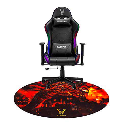 Woxter Stinger Station Elite - Silla Gaming (Racing) con Leds RGB Configurables + Alfombrilla Gaming de Suelo