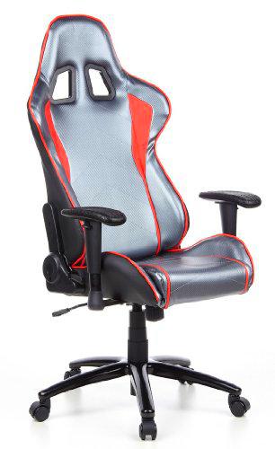 hjh OFFICE Gaming Chair Silla de Oficina SPA Plata Rojo