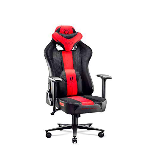 Diablo X-Player 2.0 Silla Gaming para Niños Oficina Apoyabrazos 3D Diseño Ergonómico Cuello/Cojín Lumbar Antracita-Carmesí Kids (S)