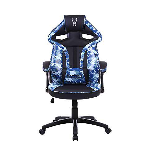 Stinger Woxter Station Army Blue - Silla Gaming (Eje de Acero,Levantamiento (Gas Pistón Clase 4),Diseño Militar,Ergonómica,Reposabrazos Acolchados,Altura Ajustable,Ruedas antiarañazos