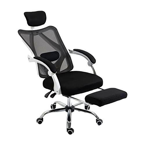 CUTTOW Silla de Oficina ergonómica con reposapiés, Silla de Gaming