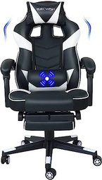 Fullwatt Silla de gaming, sillón de masaje con reposapiés