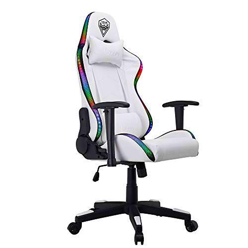 Noua Silla Gaming, Cuero sintético Aluminio, M7 White, Serie Mao