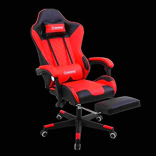 Herzberg, HG8081-RED, Silla de Oficina y Gaming, Cuero PVC