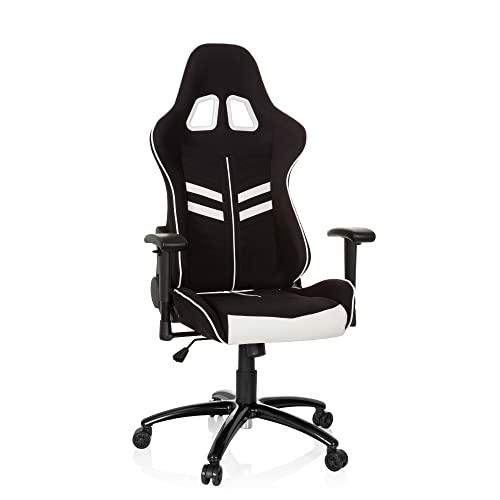 hjh OFFICE 729250 Silla giratoria Gaming League Pro I Tela Negro/Blanco