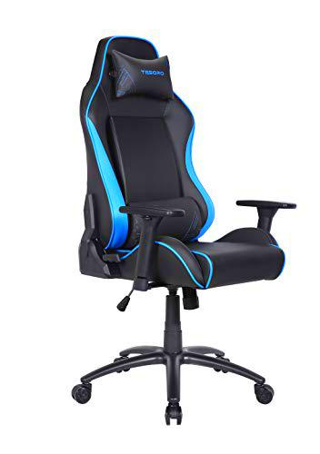 Tesoro Silla para Videojuegos, Cuero sintético, Azul