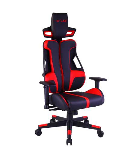 The G-Lab KS-Carbon-Blackred Silla Gaming, Cuero sintético