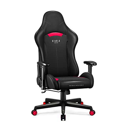 Diablo X-ST4RTER Silla Gaming Gamer Oficina Escritorio Ergonómico Cubierta de Tela Apoyabrazos 2D Mecanismo de inclinación (Negro)