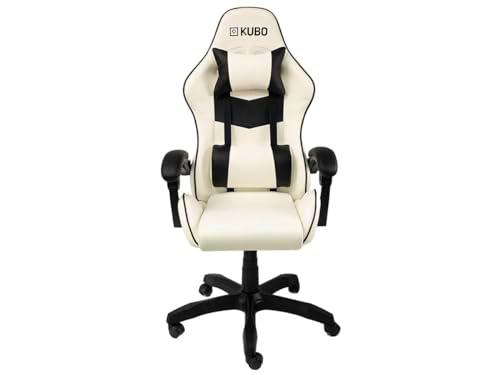 kubo Silla de Gaming Ergonómica, Blanco y Negro, One Size