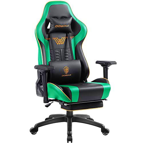 Dowinx Silla para Videojuegos con Respaldo Alto para Ordenador con reposapiés