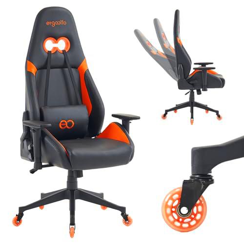 ErgoOtto, Silla de Gaming Platform, soporte lumbar con cojín y asiento XL