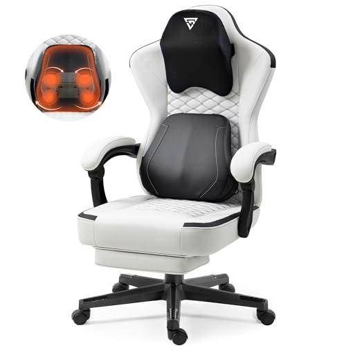 Vigosit Silla de gaming con soporte lumbar de masaje calentado