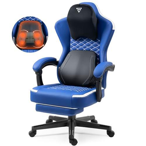 Vigosit Silla de gaming con soporte lumbar de masaje calentado