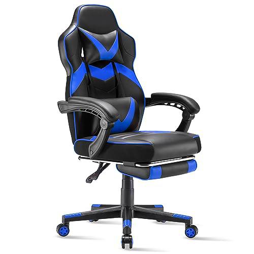 Farini Silla de gaming ergonómica cómoda ajustable respaldo ajustable con reposapiés