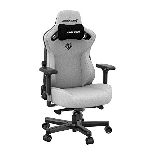 Anda Seat Kaiser 3 Sillas Gaming Grandes - Silla Gaming Ergonómica de Tela Gris para Adultos