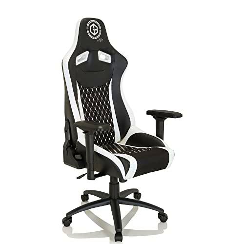 hjh OFFICE 734234 Silla giratoria Gaming GAMEBREAKER SX 04 Piel sintética Negro/Blanco