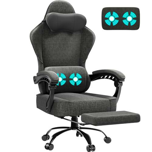 TRIUMPHKEY Silla Gaming de Tela Transpirable, Ergonómico Gaming Silla con Reposabrazos Enlazados