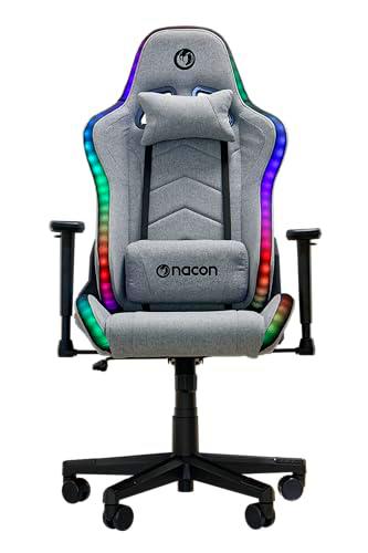 Nacon Silla Gaming Pro CH-675RGB Silla Gaming Ergonómica con Iluminación RGB- Almohadilla Lumbar y Reposacabezas, Reclinable