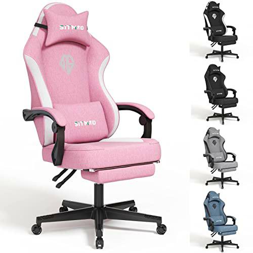 SITMOD Silla de gaming con reposapiés, silla ergonómica para videojuegos