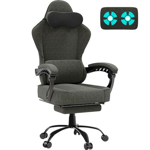 TRIUMPHKEY Silla Gaming de Tela Transpirable, Ergonómico Gaming Silla con Reposabrazos Enlazados