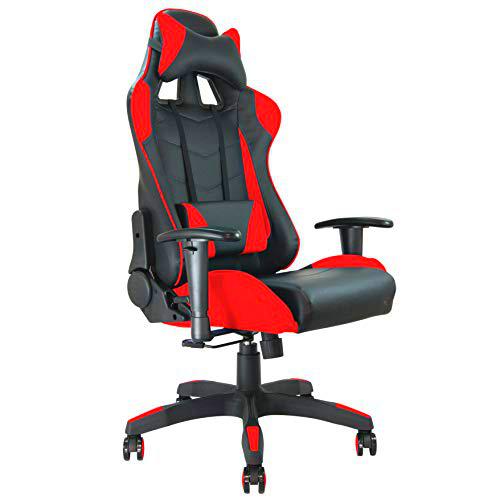 Silla de Oficina con Asiento Baquet Racing (Negro y Rojo)