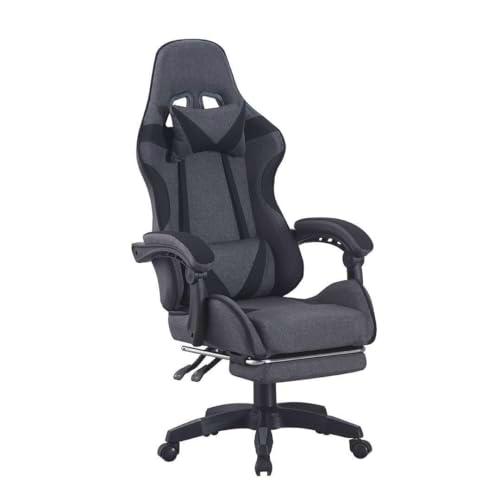 SHIITO | Silla Gaming Profesional | Ergonómica con Respaldo Reclinable de Tela Gris- Negro | Modelo CLAVIN