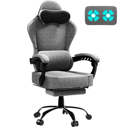 TRIUMPHKEY Silla Gaming de Tela Transpirable, Ergonómico Gaming Silla con Reposabrazos Enlazados