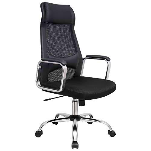 SONGMICS Silla de Oficina Ergonómica, Silla Giratoria de Malla