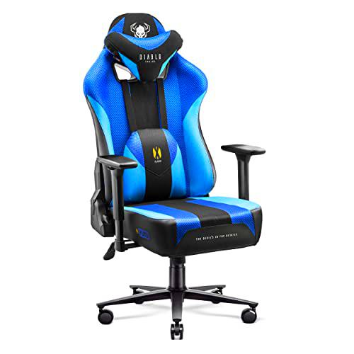 Diablo X-Player 2.0 Silla Gaming Oficina Apoyabrazos 3D Diseño Ergonómico Cuello/Cojín Lumbar Frost Black King (XL)