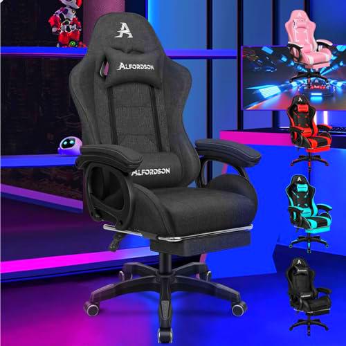 ALFORDSON Silla Gaming, Asiento Gaming con Soporte Lumbar de Masaje