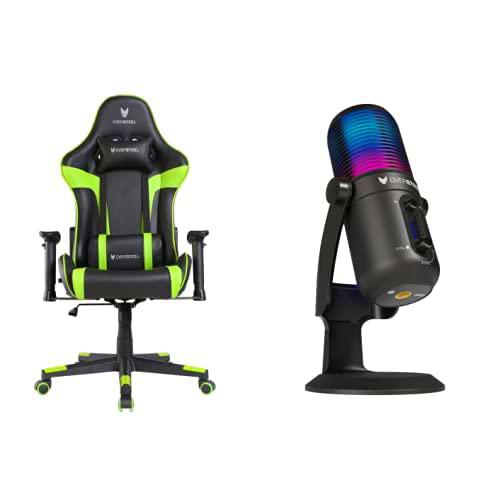 Oversteel - Silla Gaming Profesional ULTIMET y Micrófono ELINVAR Streaming RGB con Brazo y Soporte incluidos