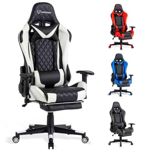 FOXSPORT Silla ergonómica para Juegos - Totalmente Ajustable con reposabrazos