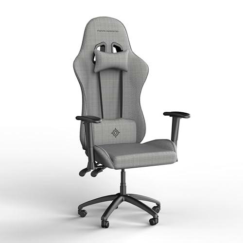 Nova Gaming Aries Silla para Juegos, Tela, Gris Claro