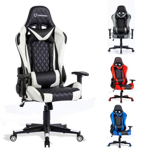 FOXSPORT Silla ergonómica para Juegos - Totalmente Ajustable con reposabrazos