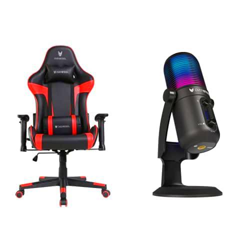 Oversteel - Silla Gaming Profesional ULTIMET y Micrófono ELINVAR Streaming RGB con Brazo y Soporte incluidos